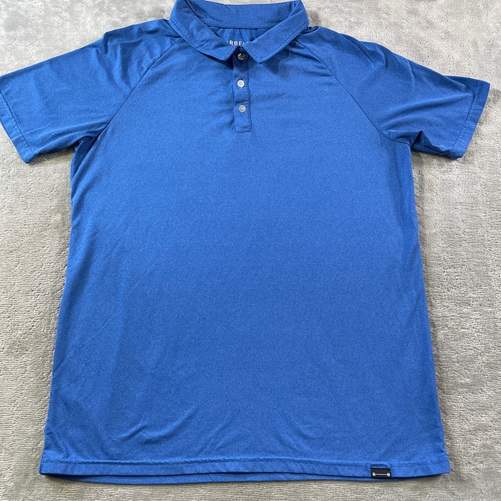 Barbell Apparel Polo Shirt Mens Medium Blue Performance Stretch Casual Preppy